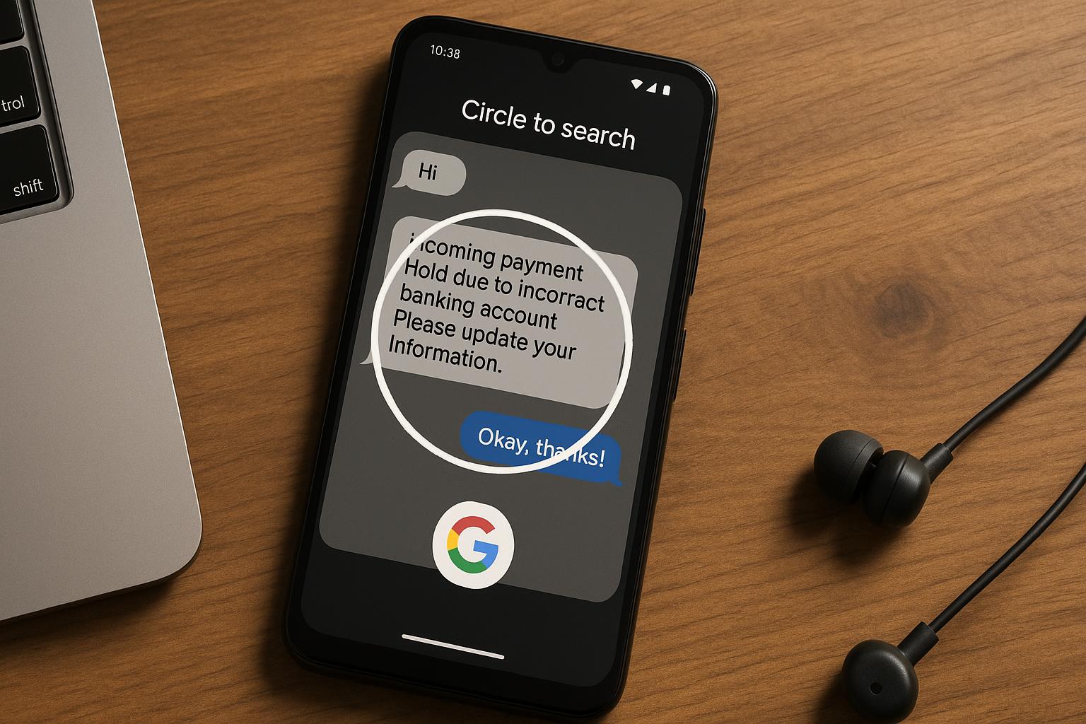 Google rappelle Circle to Search et Lens pour repérer les SMS d’arnaque